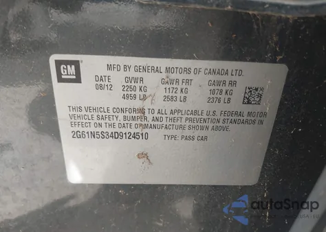 2013 Cadillac Xts Standard из США, поврежденный, VIN 2G61N5S34D9124510